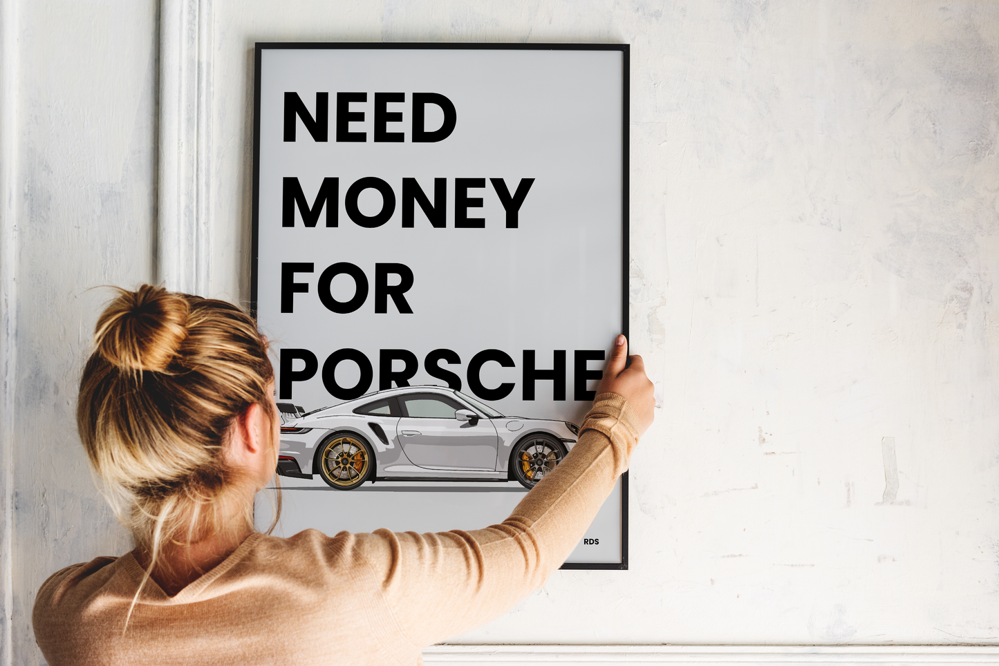 NEED MONEY FOR PORSCHE 50x70 INCL. LIJST