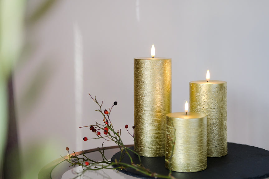 LED CANDLE METALLIC GOLD SMALL